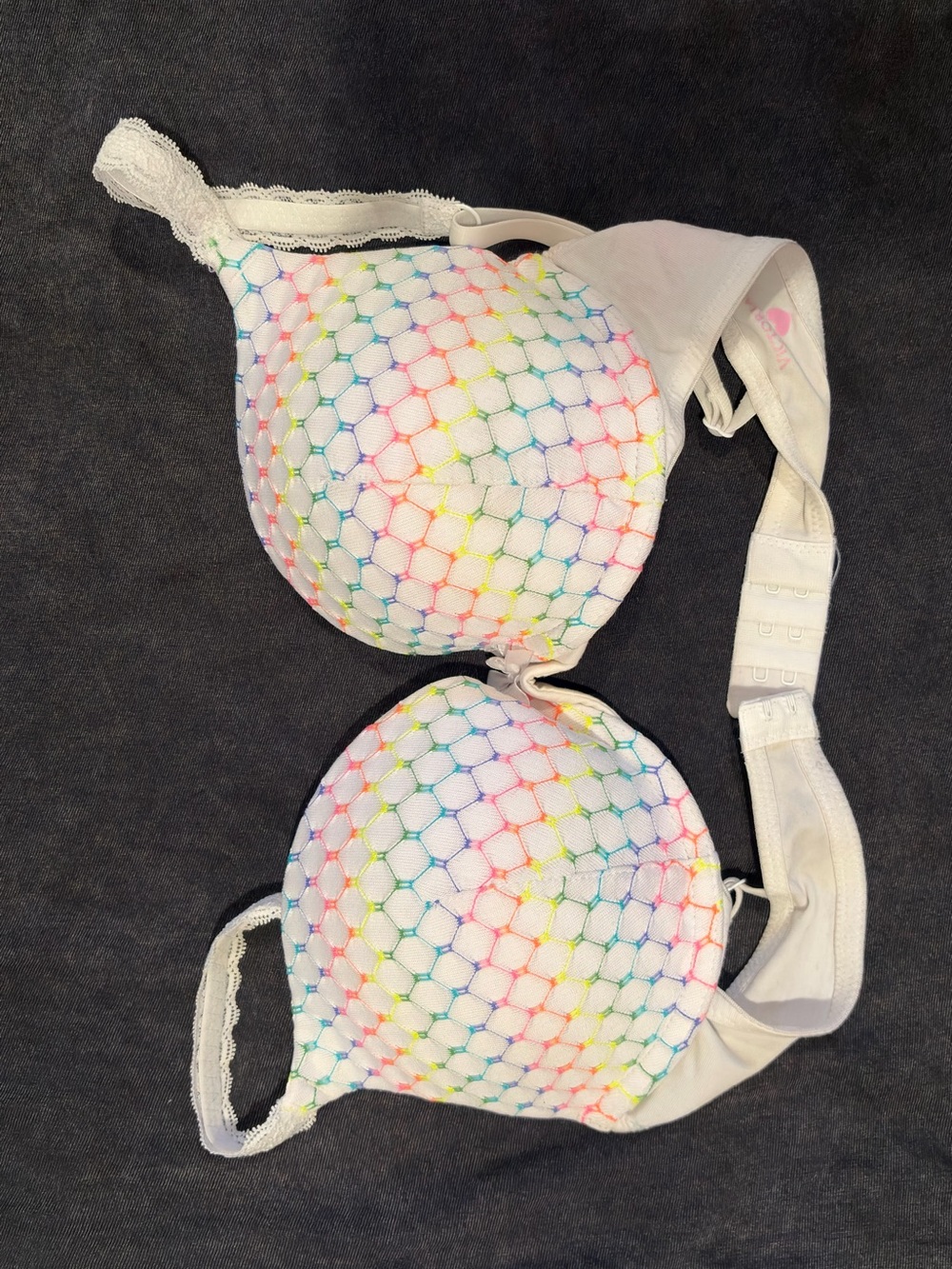 Victoria's Secret White Bra with Pink Logo Accent